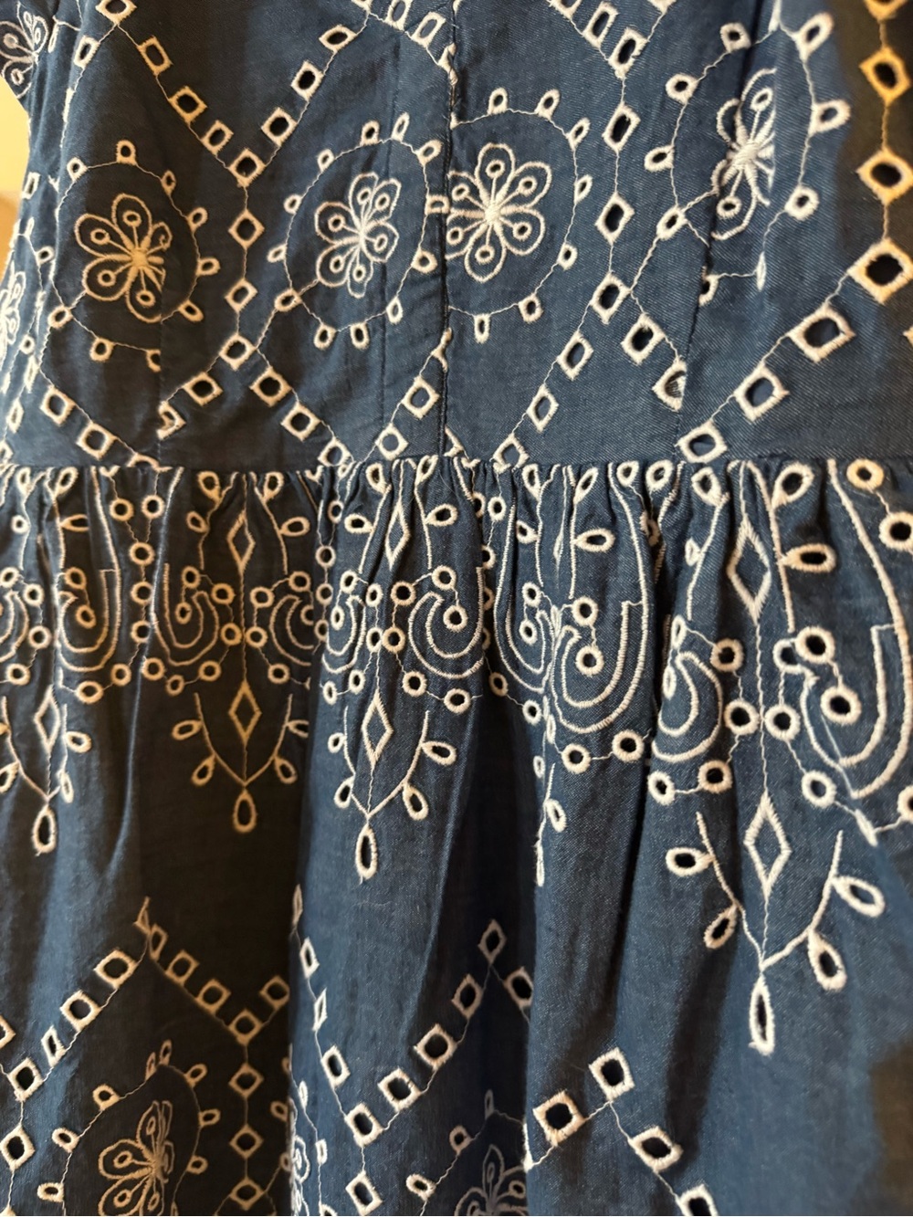 NWT J Jill Blue Embroidered Cotton Midi Dress Size S - Picture 5 of 6